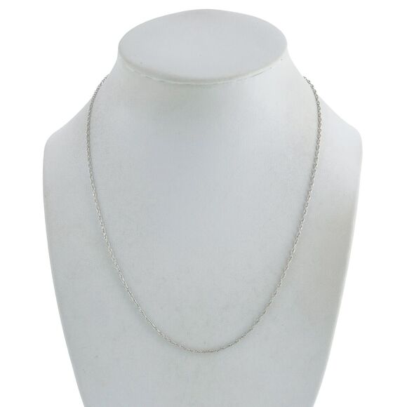 Vintage NC Sterling Silver 925 1.4mm Cable Link Chain Necklace 18" - Picture 1 of 3